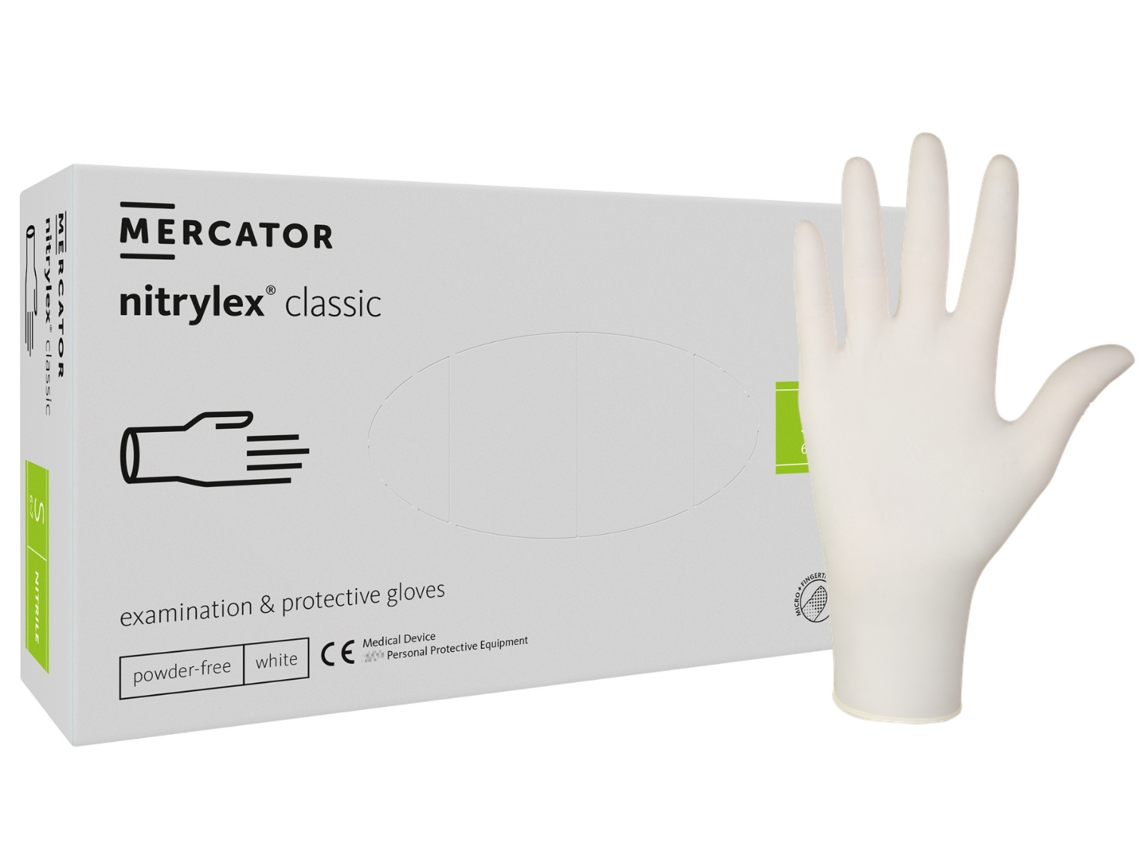 Rękawice Nitrylex White S Mercator Classic Bezpud